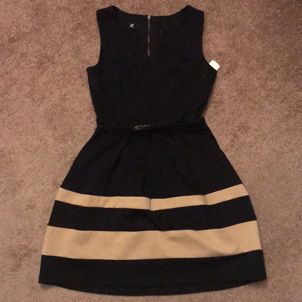 Black and nude cocktail dress